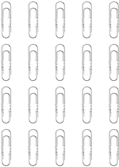 Dailygoods- Penclips Set van 20 - Roestvrijstalen Paperclips - Kantoorbenodigdheden - Documenten Ordenen - Duurzaam - 7x1.8cm - Paperclip