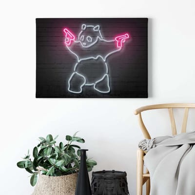 Canvas print DD123088 Panda A.S. Création 0,7 x 0,5 m Zwart / Antraciet Kantoor Hal/Gang Keuken Slaapkamer Woonkamer