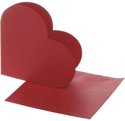 Creativ Company Kaarten & Enveloppen Hart 12,5x12,5 cm Rood 10 stuks