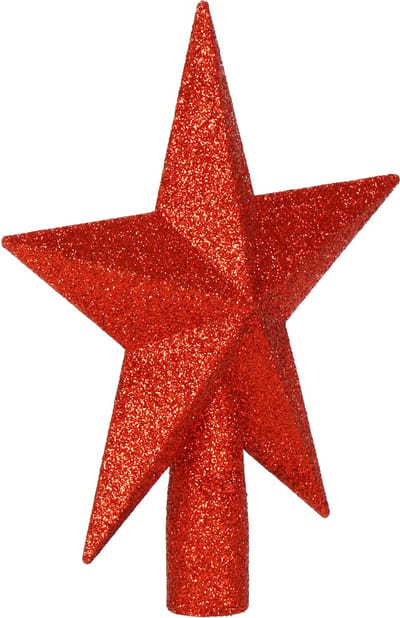 Springos Kerstboom Piek | Ster | 15 cm | Rood