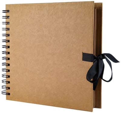 40 Pagina's Scrapbook Album - 20x20 cm (8x8 Inch) - Bruin Kraft Papier - Hardcover met Lintsluiting - Herinneringenboek