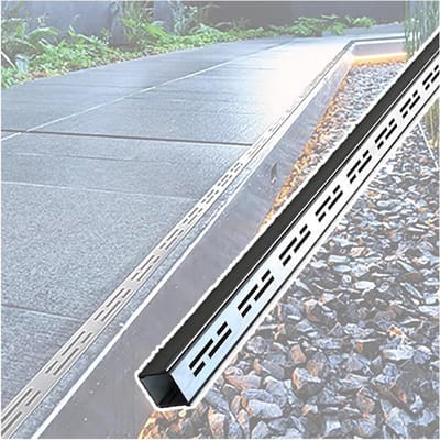 Afvoergoot Roestvrij Staal - Sleufafvoer Tuin - Oppervlaktewater Afvoeren - Belastbaar 200 kg - W70*H30mm - Zilver