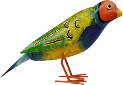 Metalen Vogel Gekleurd Botanisch Large