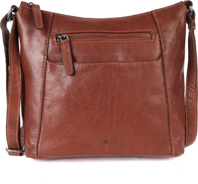 9,5 inch echte leren crossbody slingbag voor dames – trendy casual kantoortas met verstelbare schouderband