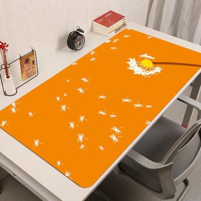 Bureau Onderlegger - Desk Pad - Bureau Bescherming - Waterproof en Antislip - 100x50cm - Oranje