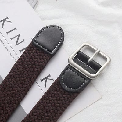 Geweven Riem Dames Veelzijdige Student Decoratie Zomer Elastische Broekriem Trendy Mode Mannen 105cm gray