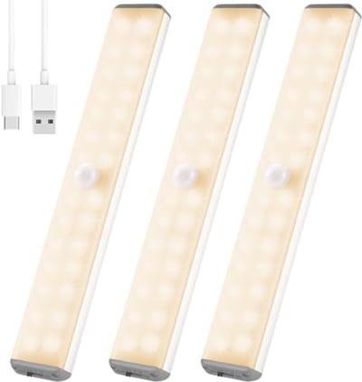 Bewegingssensor Nachtlampje met Oplaadbare USB en Magnetische Bevestiging voor Kasten en Trappen
