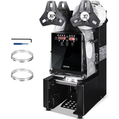 VEVOR Cup Sealing Machine, 500-650 Kopjes/U, Sluitmachine voor 190 mm Hoge en 90/95 mm Grote Kopjes, Elektrische Boba Tea Sealer met Lcd-Bedieningspaneel voor Bubble Milk Tea Coffee