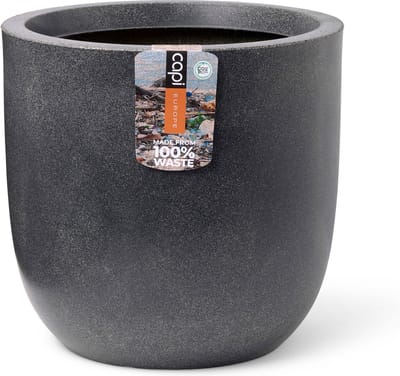 Capi Europe - Bloempot bol Waste Smooth NL - 35x34 - Terrazzo grijs - Opening Ø29 - Bloempot voor binnen en buiten - Levenslang garantie - Breukbestendig - 100% Recyclebaar - CO2 Neutraal geproduceerd - KTG932