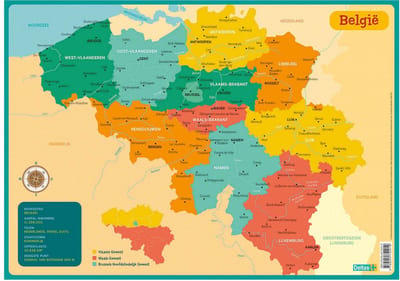 Educatieve onderlegger - Kaart België