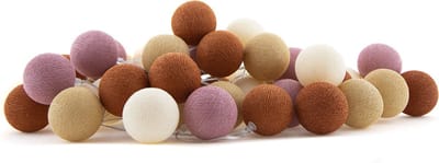 Cotton Ball Lights - LED lichtslinger voor binnen - Handgemaakt en Fairtrade - 50 lampjes - Rusty