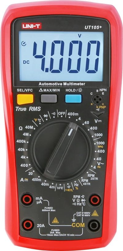 UNI-T UT105+ - Multimeter - 1000V - 348g - Solide Constructie
