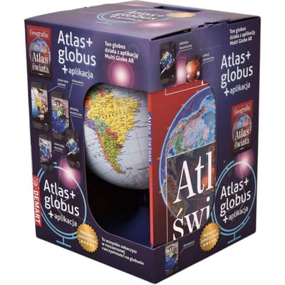 Wereld. Schoolpakket: Geografische Atlas + Politieke Wereldbol Met Applicatie. Wyd. 2025. Demart