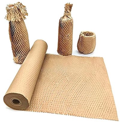 Recyclable Honeycomb Packing Paper 15" x 331' - Eco-Friendly Bubble Wrap Alternative for Moving and Shipping