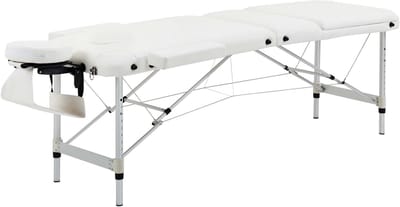 Massagetafel Wellness- en therapietafel Multifunctionele draagbare schoonheidsbed 215×60×61-84 cm, wit, hoogte verstelbaar in meerdere standen, extra dik schuim voor comfortabel steun, gemakkelijk schoon te maken materiaal stevig en duurzaam frame