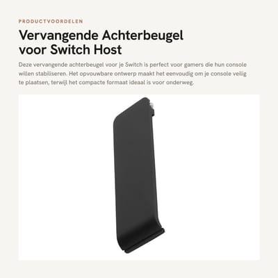 Dailygoods- Standaard Achterbeugel - Opvouwbaar - Host - Zwart - ABS - 60 x 19,8 mm - Beugel