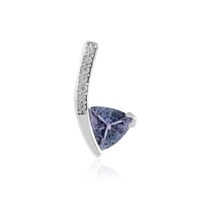Cavill - Zilveren Hanger - 925 Sterling Zilver Platina Verguld - Onverhitte Triljant Tanzaniet 0,52ct met Cambodjaanse Zirkonia - Luxe Sieraad