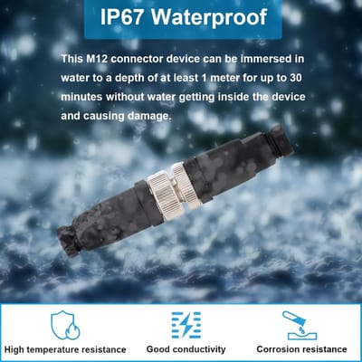 Dailygoods - M12 4 Pin Waterdichte Connectoren voor Industrie en Elektronica