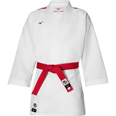 Geknoopte karate kimono voor kinderen met borduursel Mizuno Toshi