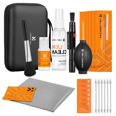 Complete 25-in-1 Camera Lens Reinigingsset met 16mm Wattenstaafjes, Reinigingsvloeistof, Lenspen en Opbergtas voor DSLR Camera's en Lenzen