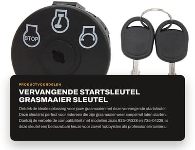 Dailygoods- Startsleutel Vervangend - 3 Posities - 2 Sleutels - Compatibel met 925-04228/725-04228 - Duurzaam - ABS L/Koper Materiaal - Ontstekingsschakelaar