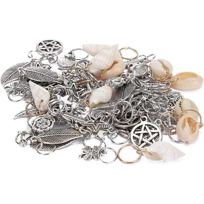 70 stuks haarringen voor dreadlocks, kralenringen, modieuze haaraccessoires gray