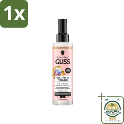 1 x Gliss - Split End Anti-Klit Spray - Tegen Gespleten Haarpunten - 200 ml- Gespleten Haarpunten - Anti Klit Spray - Haar Bescherming - Haar Herstel - Haar Ontwarring