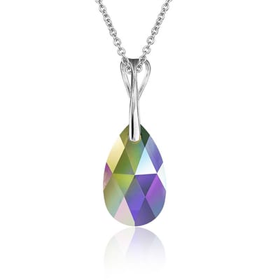 Montebello Ketting Pia DZ571H - Swarovski Druppel - 925 Zilver Gerhod. - 16mm - 50cm