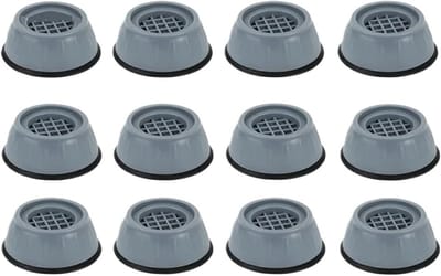 Anti-vibratiepads - Apparaatvoetjes - Apparaten Stabiliseren - Universeel Geschikt - 12 Stuks - Grijs