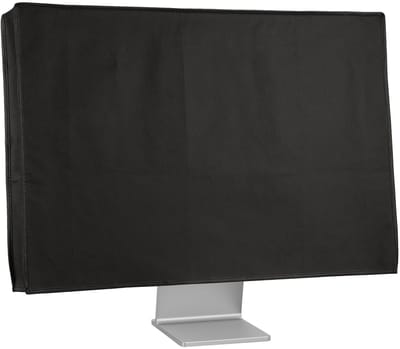 Unyqoos® Zwarte stofkap voor 27-28 inch monitor met handige uitsparing en flexibele pasvorm
