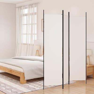 vidaXL - Kamerscherm - met - 3 - panelen - 150x200 - cm - stof - wit