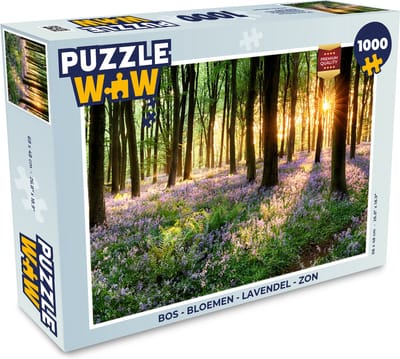 Puzzel Bos - Bloemen - Lavendel - Zon - Paars - Natuur - Legpuzzel - Puzzel 1000 stukjes volwassenen