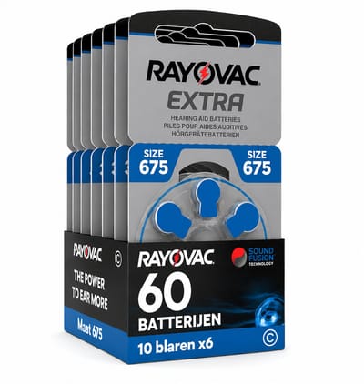 Rayovac Extra Advanced 675 Hoorbatterijen PR44 Blauw – 60 Stuks