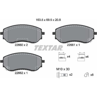 Remblokset TEXTAR 2266001, voor