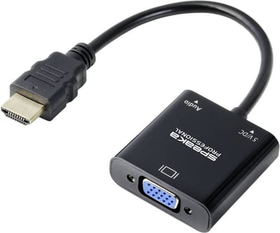 SpeaKa Professional SP-10352148 HDMI / VGA Adapter [1x HDMI - 1x VGA] Zwart 0.15 m