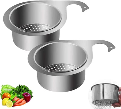 2 stuks gootsteenafvoermand - RVS Swan-gootsteenafvoermand - Multifunctionele keukengootsteenafvoerfilter - filtert eenvoudig voedselresten - Geschikt voor het wassen van fruit en groenten