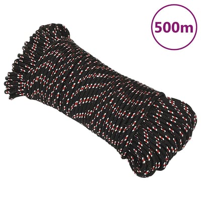 vidaXL - Boot - touw - 3 - mm - 500 - m - polypropyleen - zwart