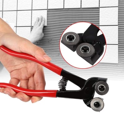 Dailygoods - Glasmozaïek Snijtang - High-performance Mozaïektang - 200 mm - Voor Keramische Baksteen - Doe-het-zelf Trimwerk - Dubbele Ronde Wieltang...