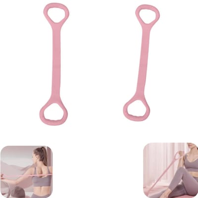 2 stuks elastische koorden - weerstandsbanden - schouder rugstretchkoorden - armtrainingsbanden - rekbaar - verhoogde dikte - wasbaar - waterdicht - sportaccessoires - geschikt voor yoga, fitness (roze,38*7cm)