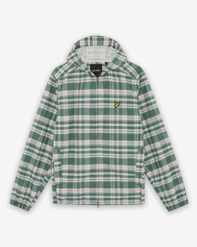 Windjack Lyle &amp; Scott Geruite jas met capuchon en ritssluiting