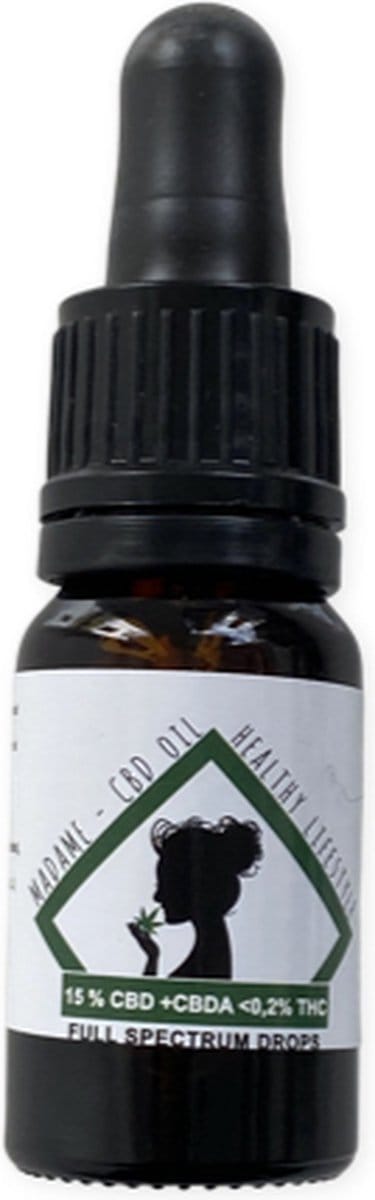 Madame CBD oil - cbd olie - 15% - full spectrum - cbd + cbda - cbd olie 10 ml - 100% natuurlijk - zeer betrouwbaar - hoog kwaliteit