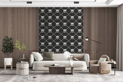 Behang - Fotobehang Patronen - Skull - Botten - Piraten - Jongens - Kinderen - Kids - Jongetje - Breedte 165 cm x hoogte 220 cm