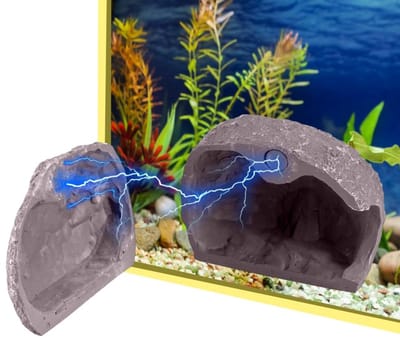Dailygoods- Aquariumgrot Natuurlijk Kiezelontwerp - Magnetische Bevestiging - Hars Decoratie - Schuilplaats voor Siervissen - Ruimte voor Garnalen - Verstevigde Holle Structuur - Aquariumdecoratie