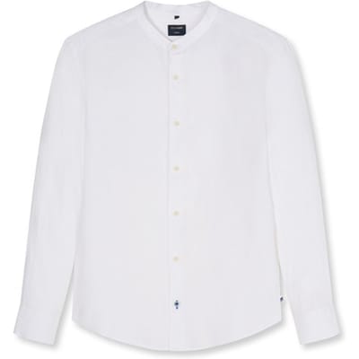 Slim fit linnen overhemd van puur linnen met opstaande kraag