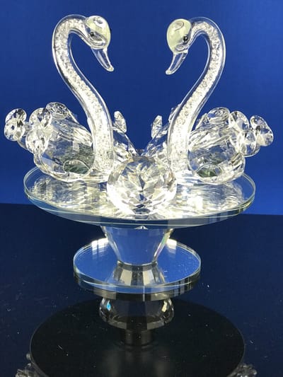 Kristallen Zwanen Liefdespaar – Luxe Decoratie met Fonkelende Kristallen | Model 043