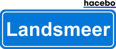 Hacebo - Plaatsnaam Sticker - 29x10 CM - Landsmeer sticker - Verkeersborden sticker - grappige cadeaus - Landsmeer