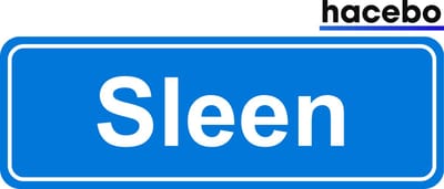 Hacebo - Plaatsnaam Sticker - 29x10 CM - Sleen sticker - Verkeersborden sticker - grappige cadeaus - Sleen