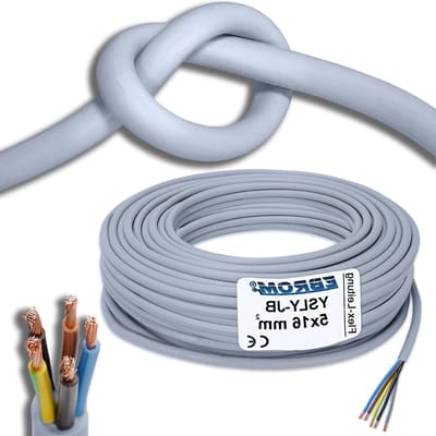 Installatiekabel YSLY-JB - Flexibele stroomkabel - Laadstation aansluiten - Zeer flexibel - 5 x 16 mm² - Grijs