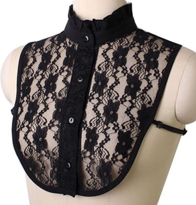 *** Betty`s Blousekraag Dames Zwart - Losse Kraag - Mode Design - van Heble® ***