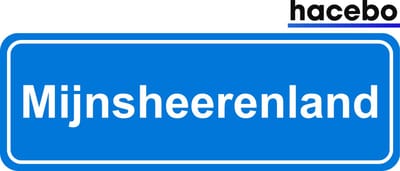 Hacebo - Plaatsnaam Sticker - 29x10 CM - Mijnsheerenland sticker - Verkeersborden sticker - grappige cadeaus - Mijnsheerenland